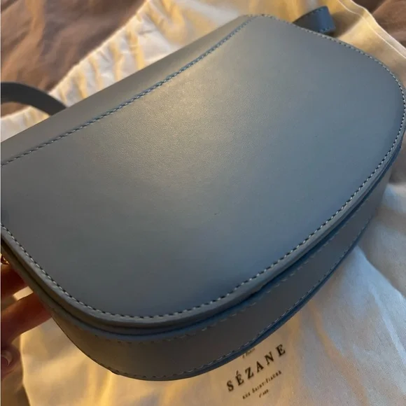 SOLD NWT Sézane Claude Bag in Smooth Vintage Blue - Picture 8 of 12